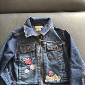 Toddler Denim Jacket with Floral Patches